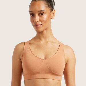 Boody Seamfree Padded Crop Bra In Dune